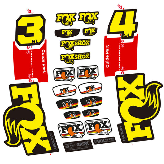 Autocollant Fox 34 SL Factory, Fourche 29, Autocollant Vélo vinyle