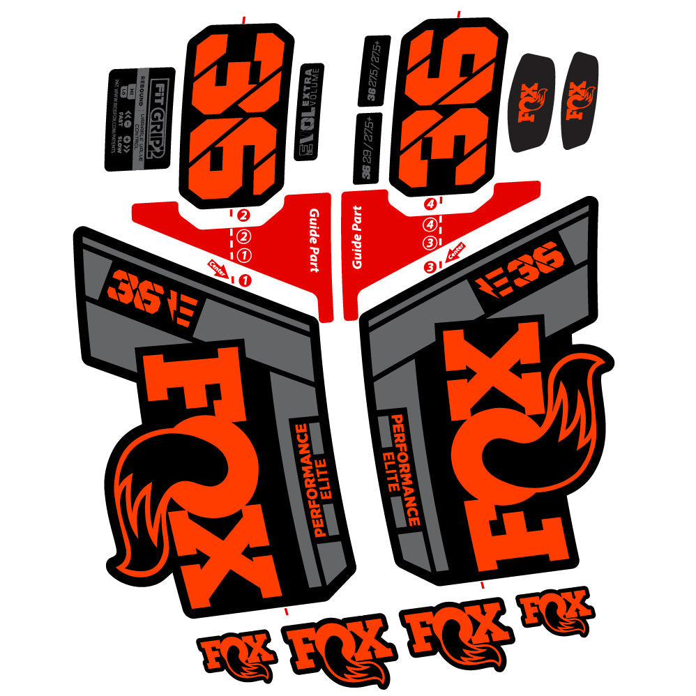 Autocollant FOX 36 Elite E-Vélo, Fourche 29, Vélo vinyle sticker