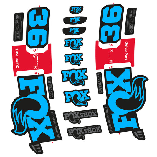 Autocollant Fox 36 Performance E-Optimized, Fourche 29, Autocollant Vélo vinyle