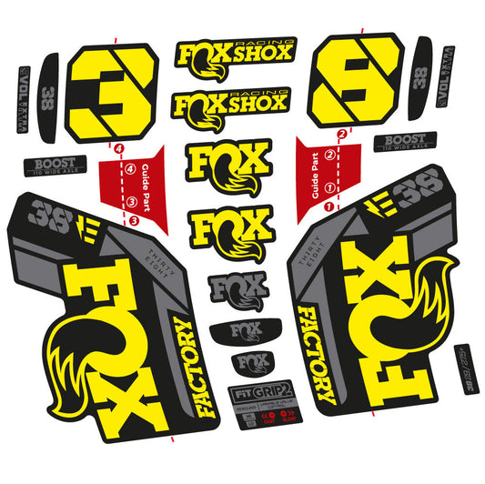 Autocollant Fox 38 E-Vélo 2021, Fourche 29, Vélo vinyle sticker