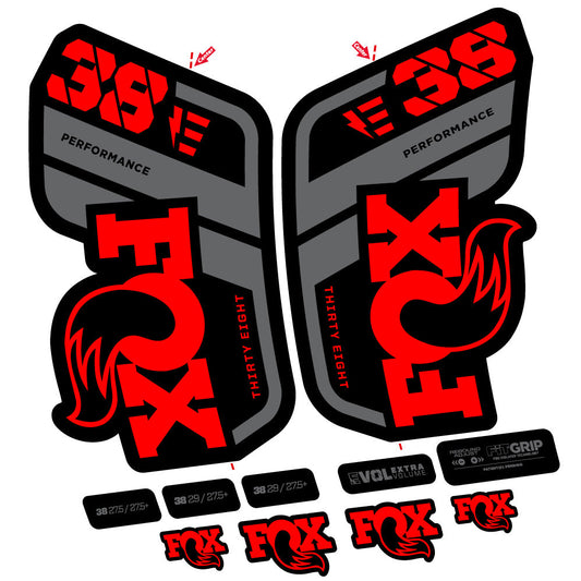 Autocollant Fox 38 Performance E-Vélo, Fourche 29, Vélo vinyle sticker