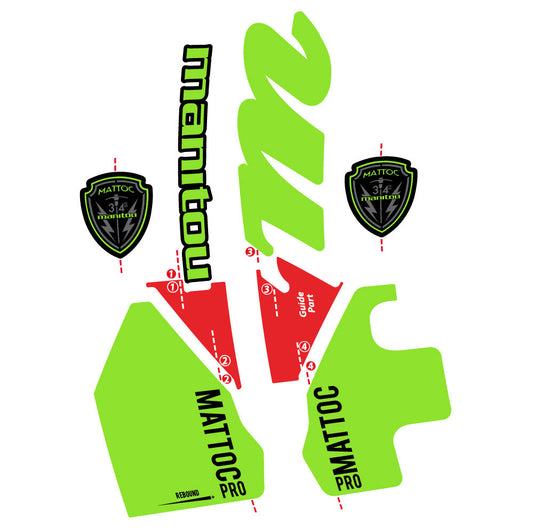 Autocollant Manitou Mattoc PRO 2017, Fourche 29, Autocollant Vélo vinyle
