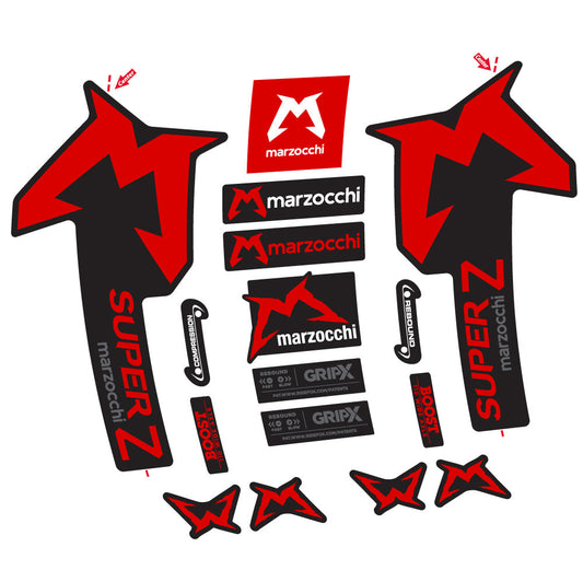Autocollant Marzocchi Super Z, Fourche 29, Autocollant Vélo vinyle