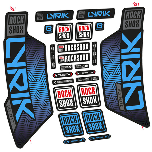 Autocollant RockShox Lyrik Ultimate Flight Attendant, Fourche 29, Autocollant Vélo vinyle