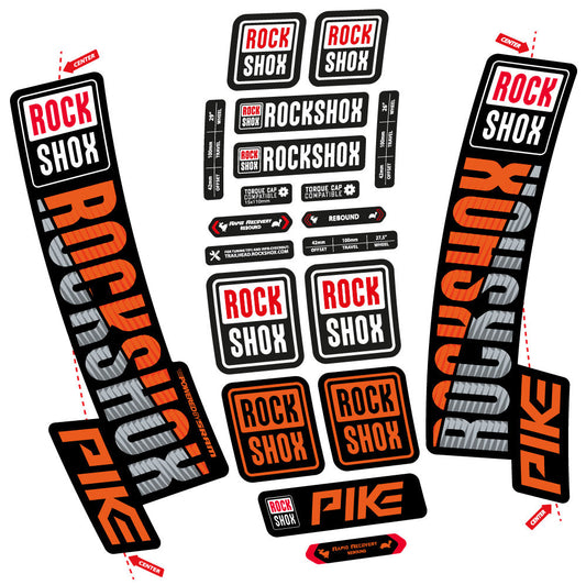 Autocollant Rock Shox Pike 2018, Fourche 29, Autocollant Vélo vinyle