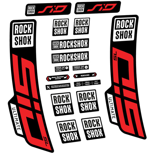 Autocollant Rock Shox Sid Ultimate SL 2021, Fourche 29, Autocollant Vélo vinyle