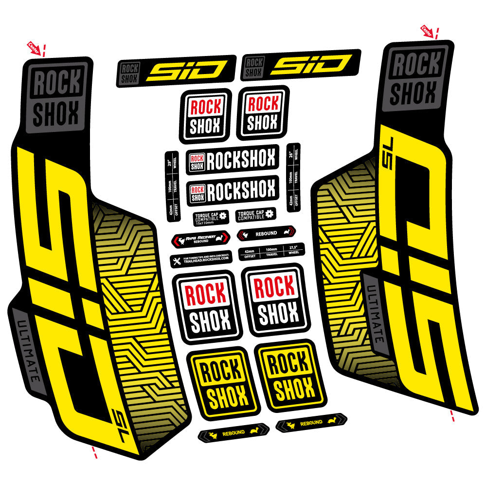 Autocollant Rock Shox Sid SL Ultimate Flight Attendant, Fourche 29, Autocollant Vélo vinyle
