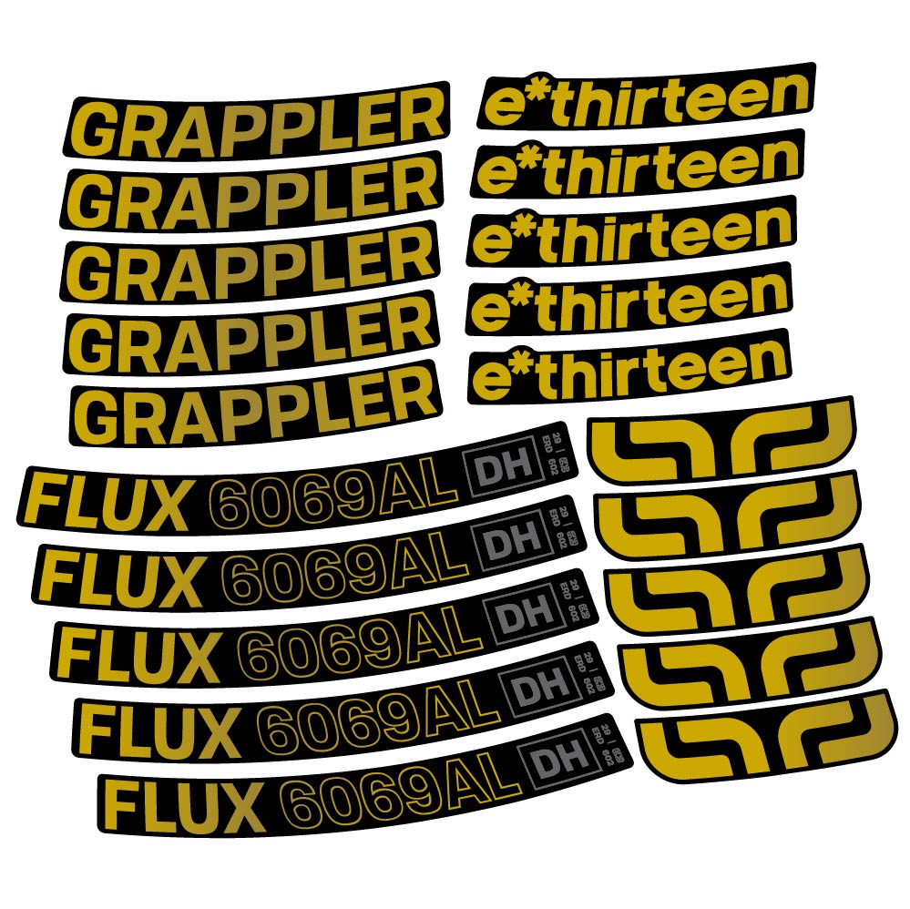 Autocollant E-Thirteen Grappler Flux Alloy Downhill, Roues VTT 29, Vélo vinyle sticker