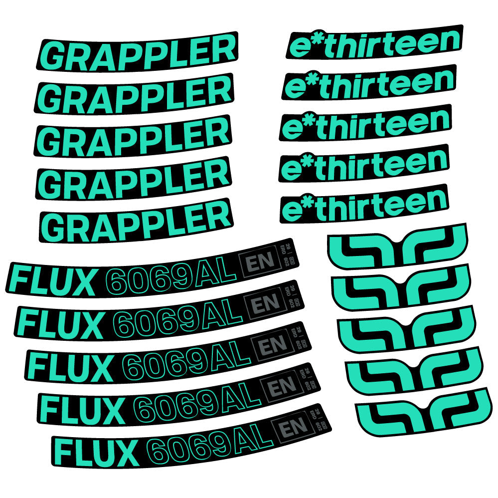 Autocollant E-Thirteen Grappler Flux Alloy, Roues VTT 29, Vélo vinyle sticker