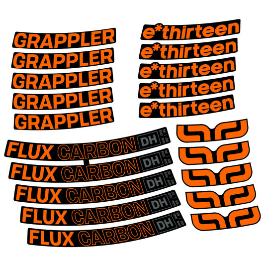Autocollant E-Thirteen Grappler Flux Carbon, Roues VTT 29, Autocollant Vélo vinyle