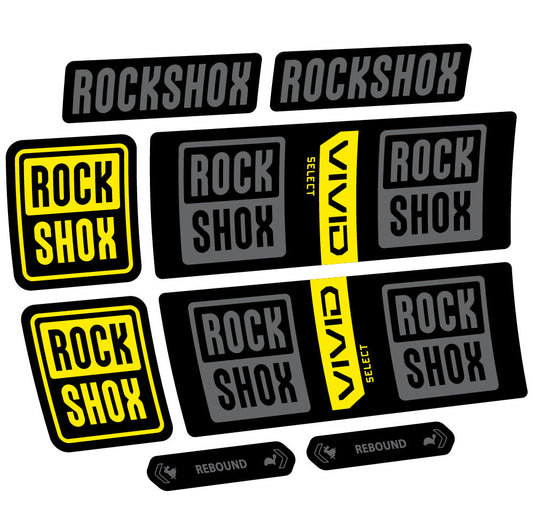 Autocollant RockShox Vivid Coil Select, Shock Absorber, autocollant Vélo vinyle