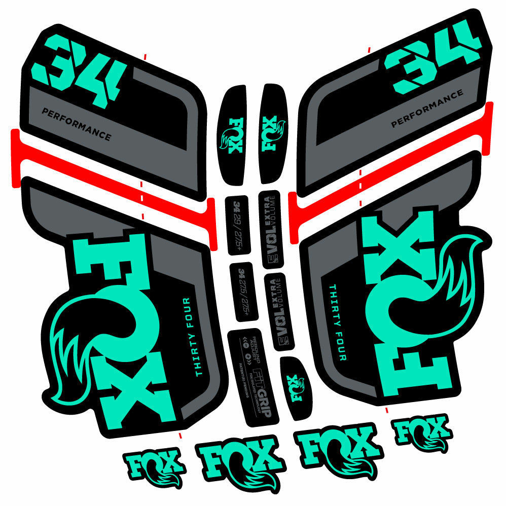 Autocollant Fox 34 Performance 2021, Fourche 29, Autocollant Vélo vinyle