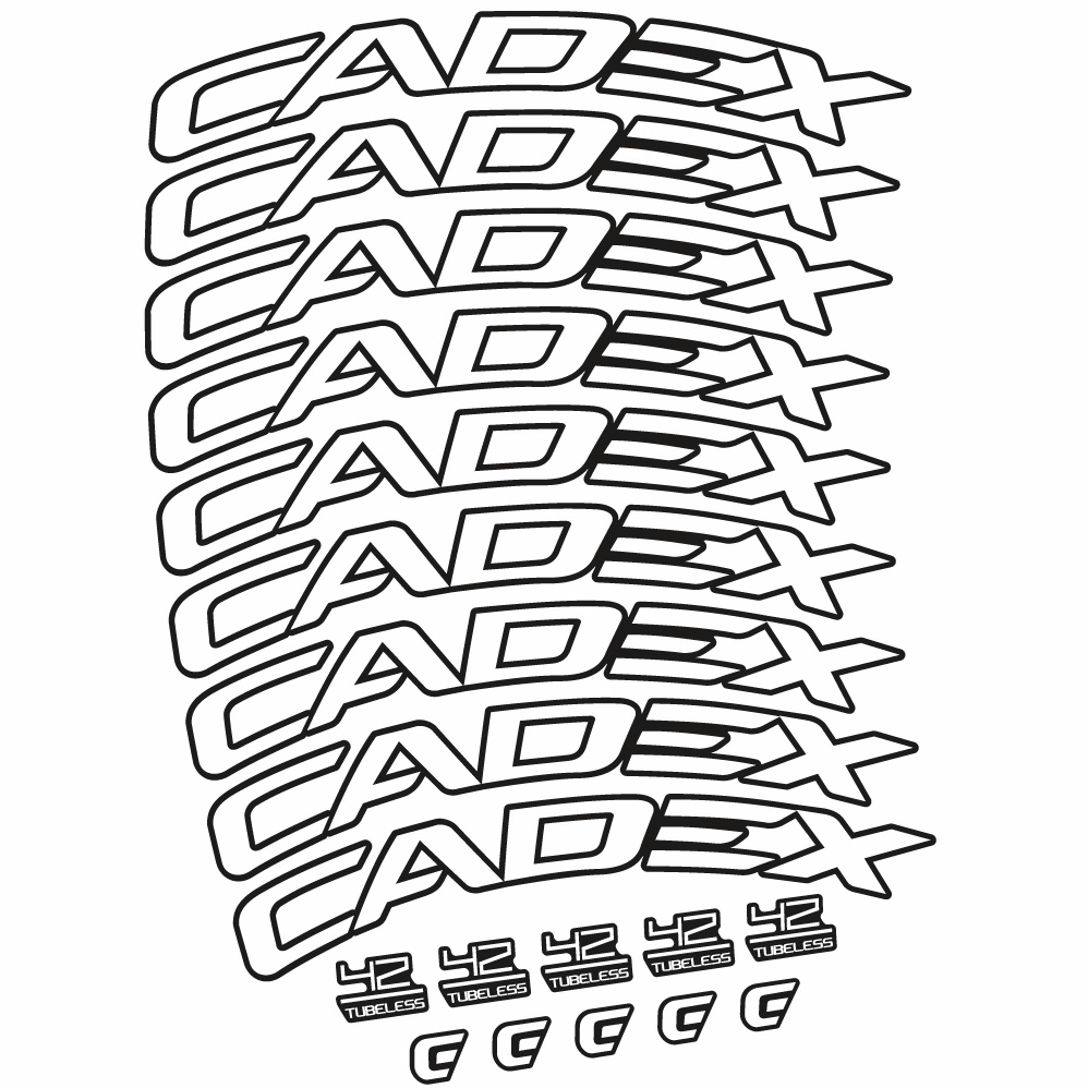 Autocollant CADEX 42 Tubeless Shoe Brake, Roues Route 42, Autocollant Vélo vinyle