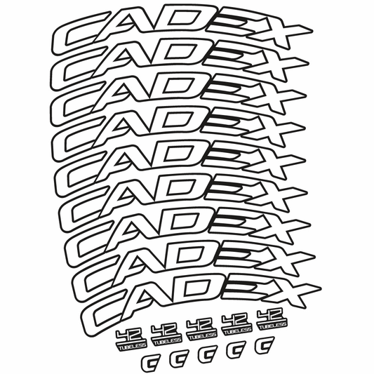 Autocollant CADEX 42 Tubeless Shoe Brake, Roues Route 42, Autocollant Vélo vinyle