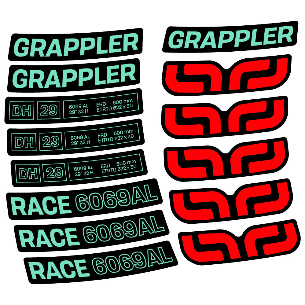 Autocollant E-Thirteen Grappler Race Alloy Downhill, Roues VTT 29, Autocollant Vélo vinyle