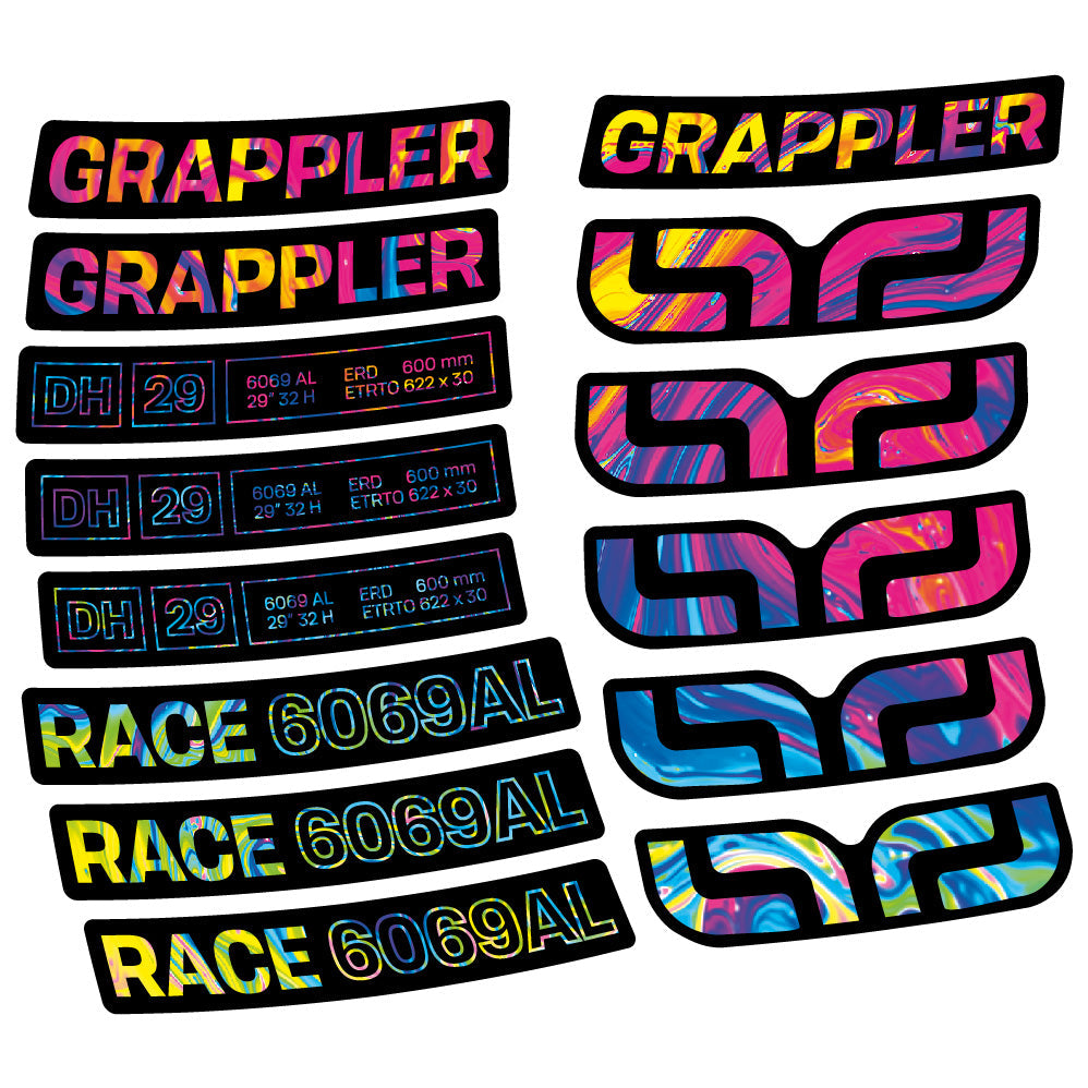 Autocollant E-Thirteen Grappler Race Alloy Downhill, Roues VTT 29, Autocollant Vélo vinyle