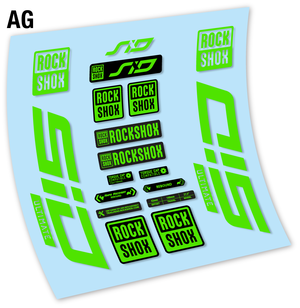 Autocollant, Rock Shox Sid Ultimate 2021, Vélo Fourche 27.5, Vinyle sticker
