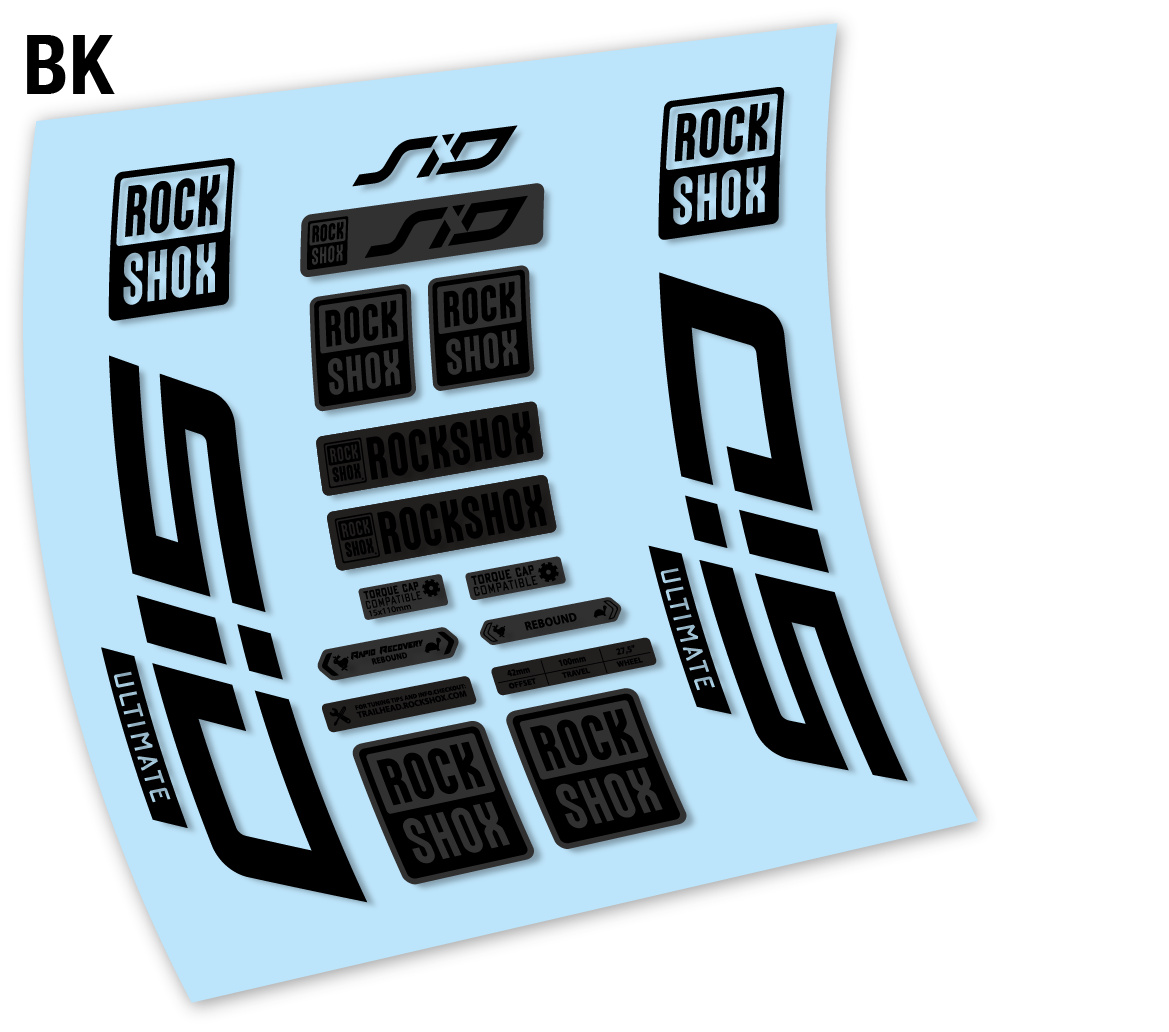 Autocollant, Rock Shox Sid Ultimate 2021, Vélo Fourche 27.5, Vinyle sticker