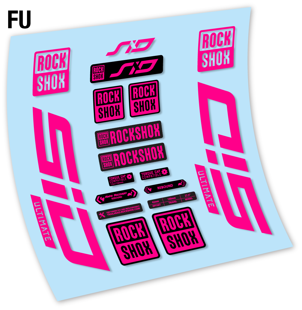Autocollant, Rock Shox Sid Ultimate 2021, Vélo Fourche 27.5, Vinyle sticker