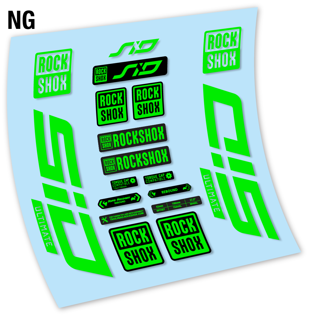 Autocollant, Rock Shox Sid Ultimate 2021, Vélo Fourche 27.5, Vinyle sticker