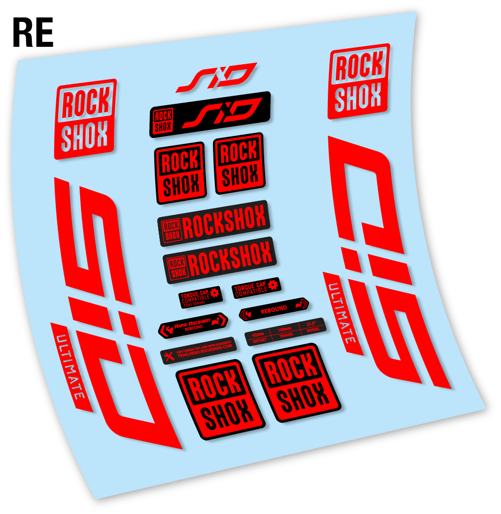 Autocollant, Rock Shox Sid Ultimate 2021, Vélo Fourche 27.5, Vinyle sticker