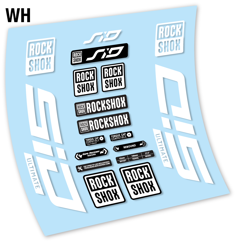 Autocollant, Rock Shox Sid Ultimate 2021, Vélo Fourche 27.5, Vinyle sticker