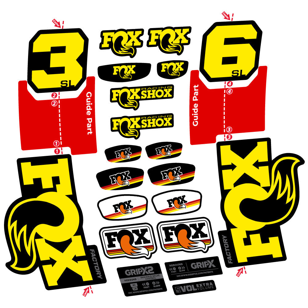Autocollant Fox 36 SL Factory, Fourche 29, Autocollant Vélo vinyle