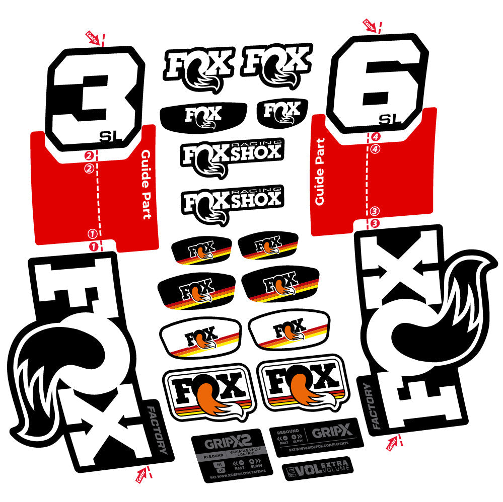 Autocollant Fox 36 SL Factory, Fourche 29, Autocollant Vélo vinyle