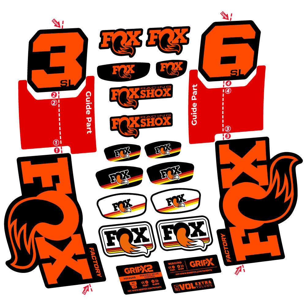 Autocollant Fox 36 SL Factory, Fourche 29, Autocollant Vélo vinyle