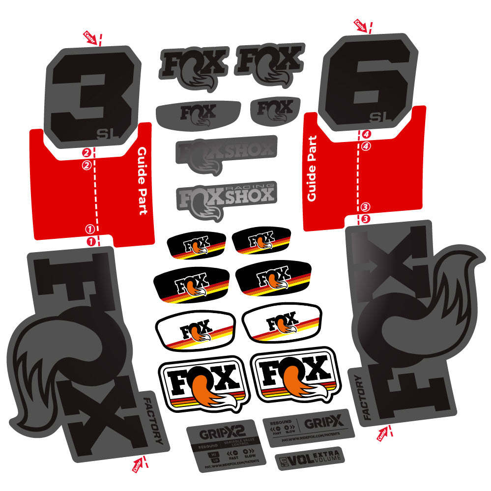 Autocollant Fox 36 SL Factory, Fourche 29, Autocollant Vélo vinyle