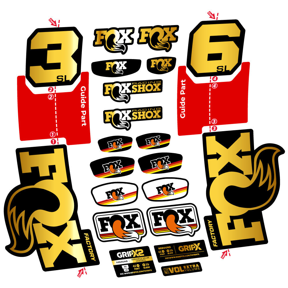 Autocollant Fox 36 SL Factory, Fourche 29, Autocollant Vélo vinyle