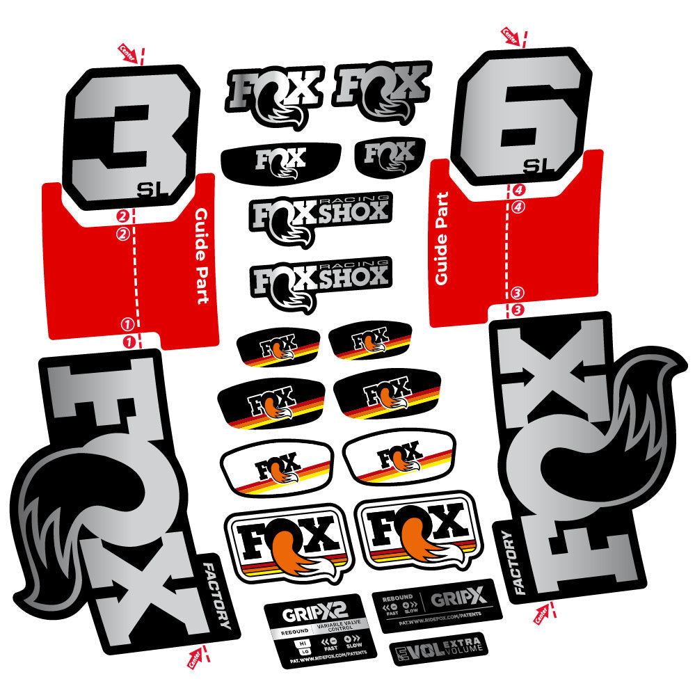 Autocollant Fox 36 SL Factory, Fourche 29, Autocollant Vélo vinyle
