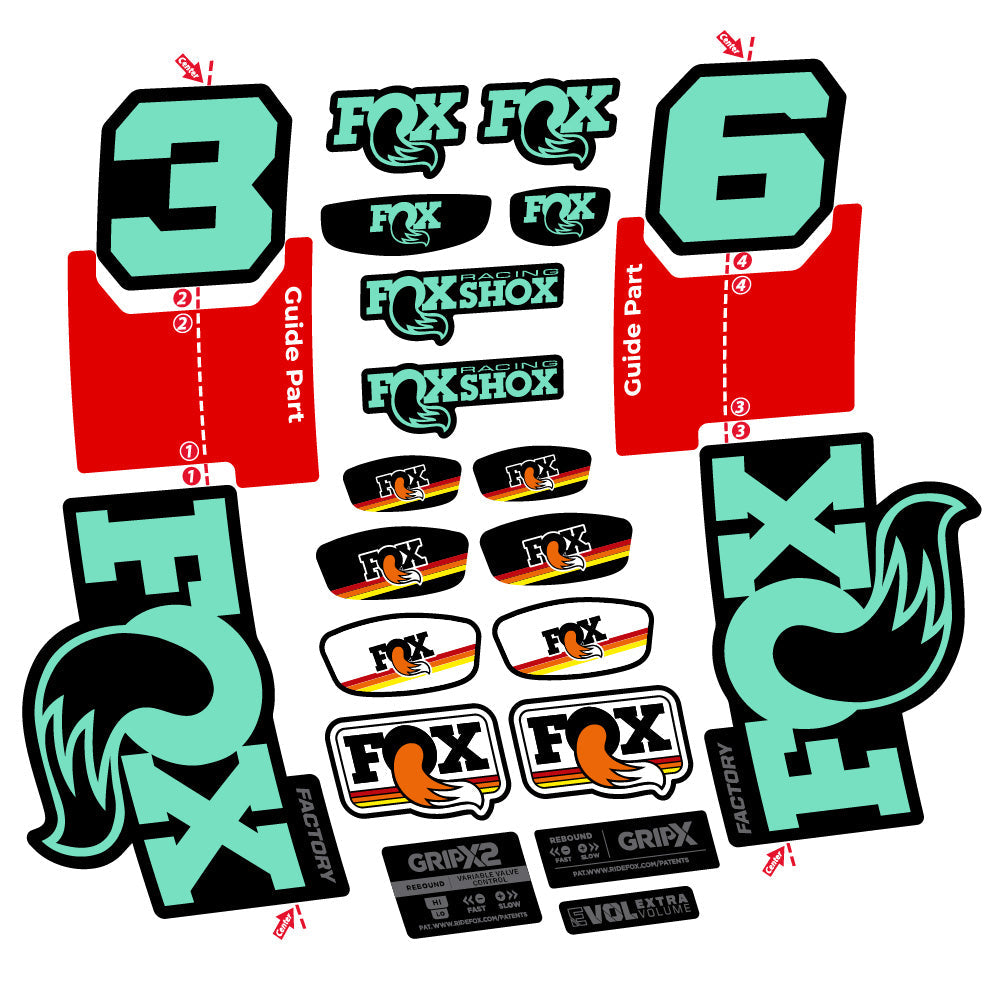 Autocollant Fox 36 Factory, Fourche 29, Autocollant Vélo vinyle