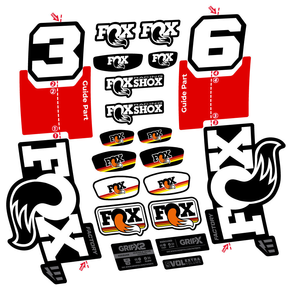 Autocollant Fox 36 Factory E-Optimized, Fourche 29, Autocollant Vélo vinyle