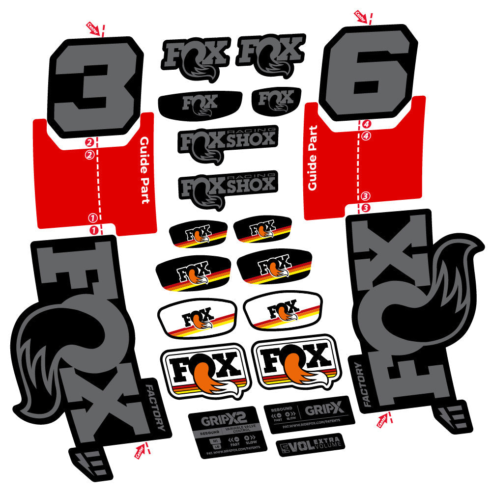 Autocollant Fox 36 Factory E-Optimized, Fourche 29, Autocollant Vélo vinyle