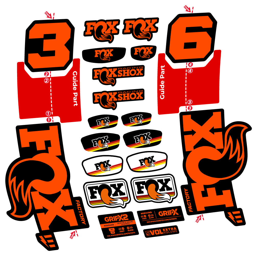 Autocollant Fox 36 Factory E-Optimized, Fourche 29, Autocollant Vélo vinyle