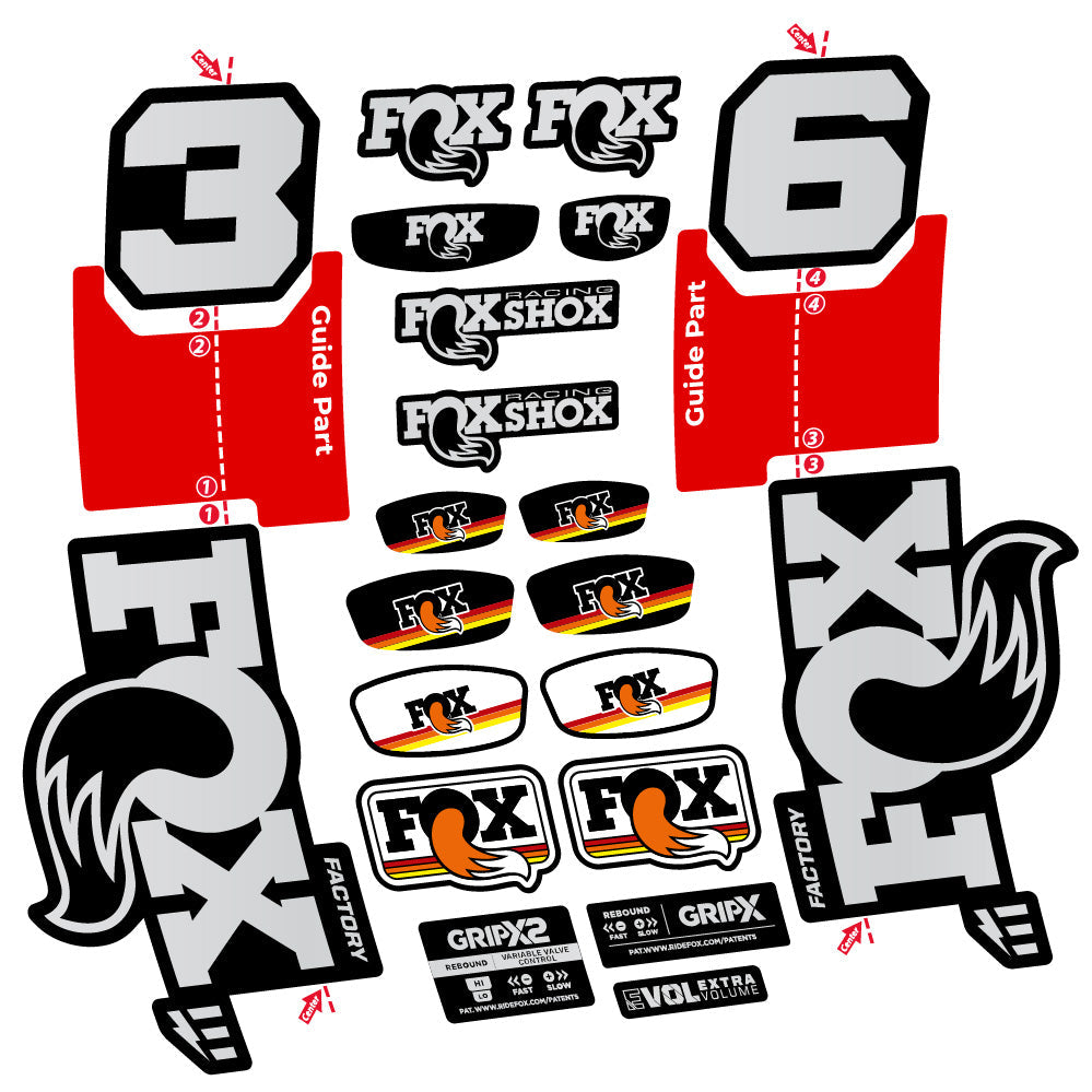 Autocollant Fox 36 Factory E-Optimized, Fourche 29, Autocollant Vélo vinyle
