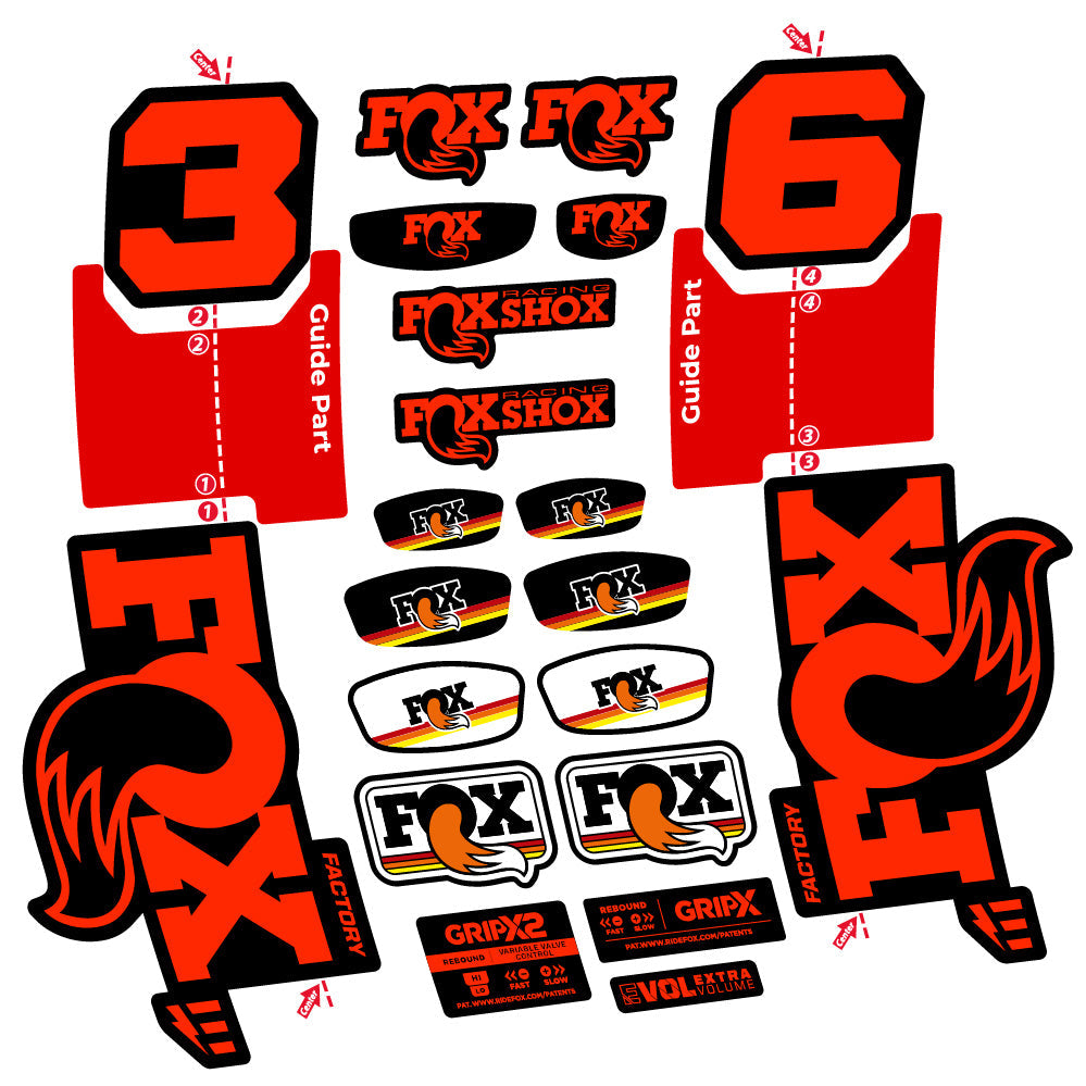 Autocollant Fox 36 Factory E-Optimized, Fourche 29, Autocollant Vélo vinyle