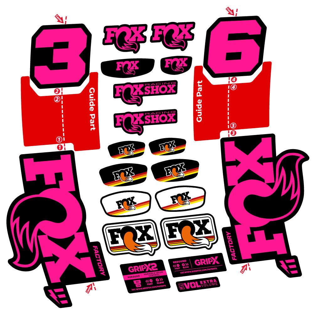 Autocollant Fox 36 Factory E-Optimized, Fourche 29, Autocollant Vélo vinyle