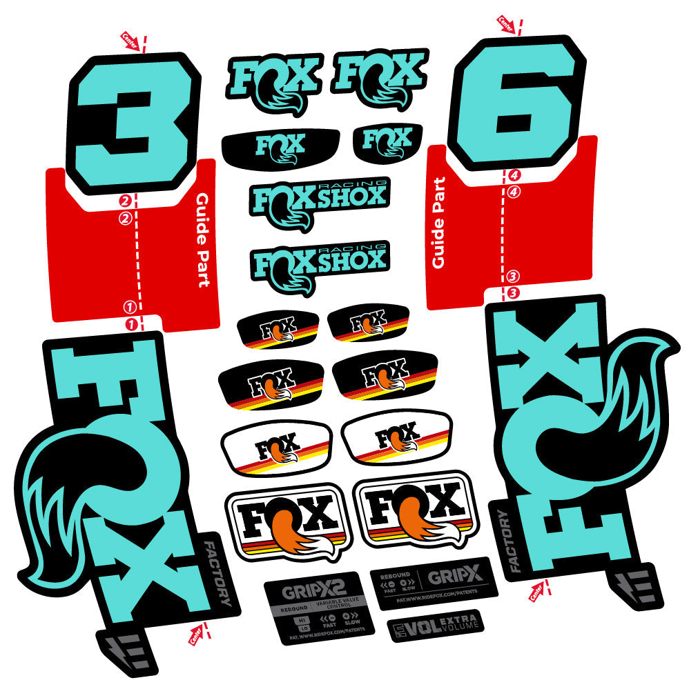 Autocollant Fox 36 Factory E-Optimized, Fourche 29, Autocollant Vélo vinyle