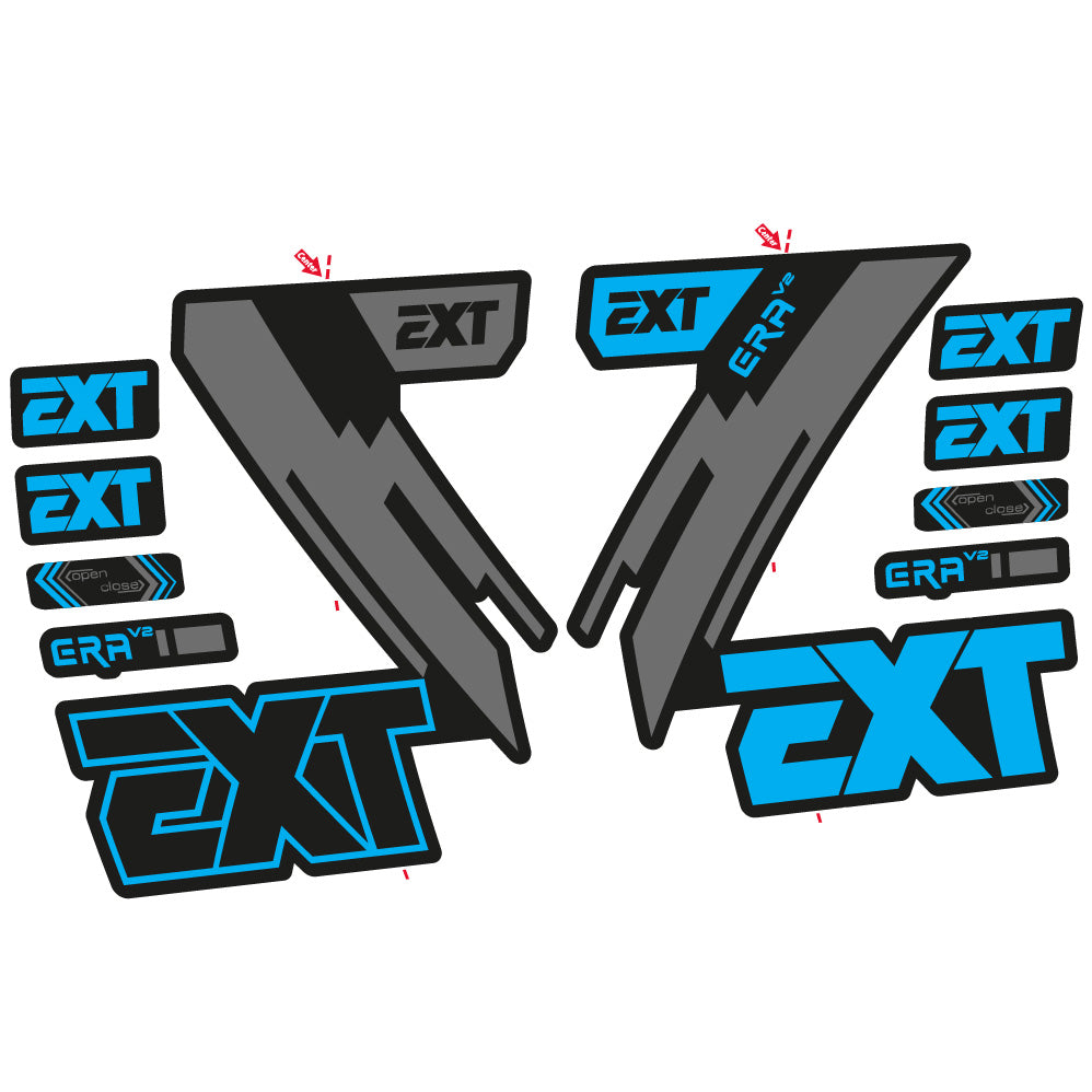 Autocollant EXT Era V2, Fourche 29, Vélo vinyle autocollant