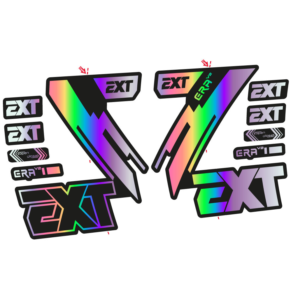 Autocollant EXT Era V2, Fourche 29, Vélo vinyle autocollant