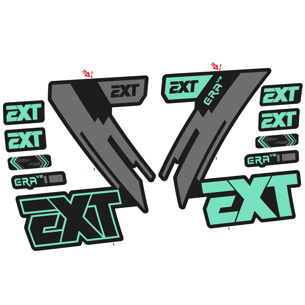 Autocollant EXT Era V2, Fourche 29, Vélo vinyle autocollant
