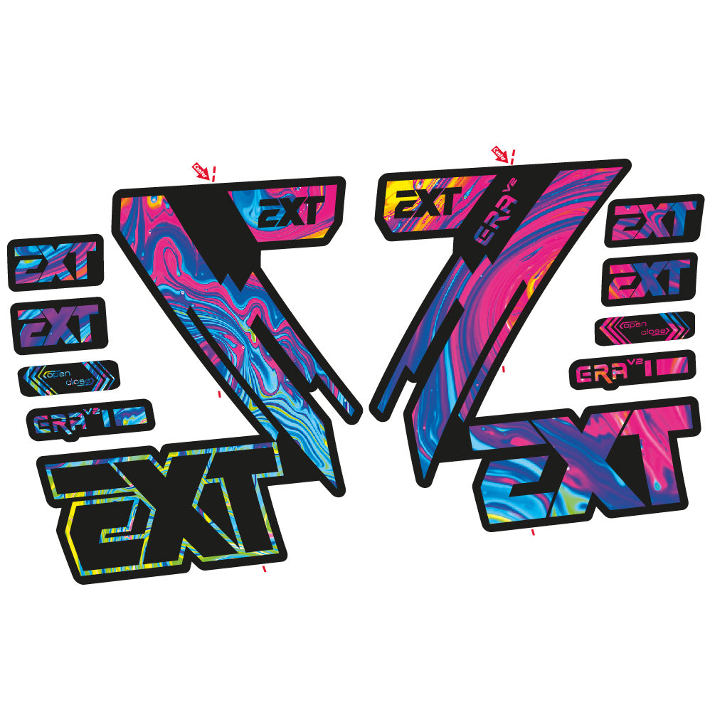Autocollant EXT Era V2, Fourche 29, Vélo vinyle autocollant