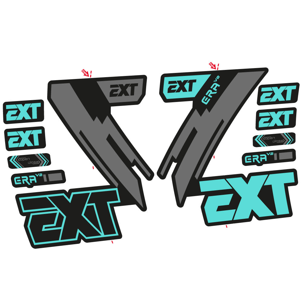 Autocollant EXT Era V2, Fourche 29, Vélo vinyle autocollant