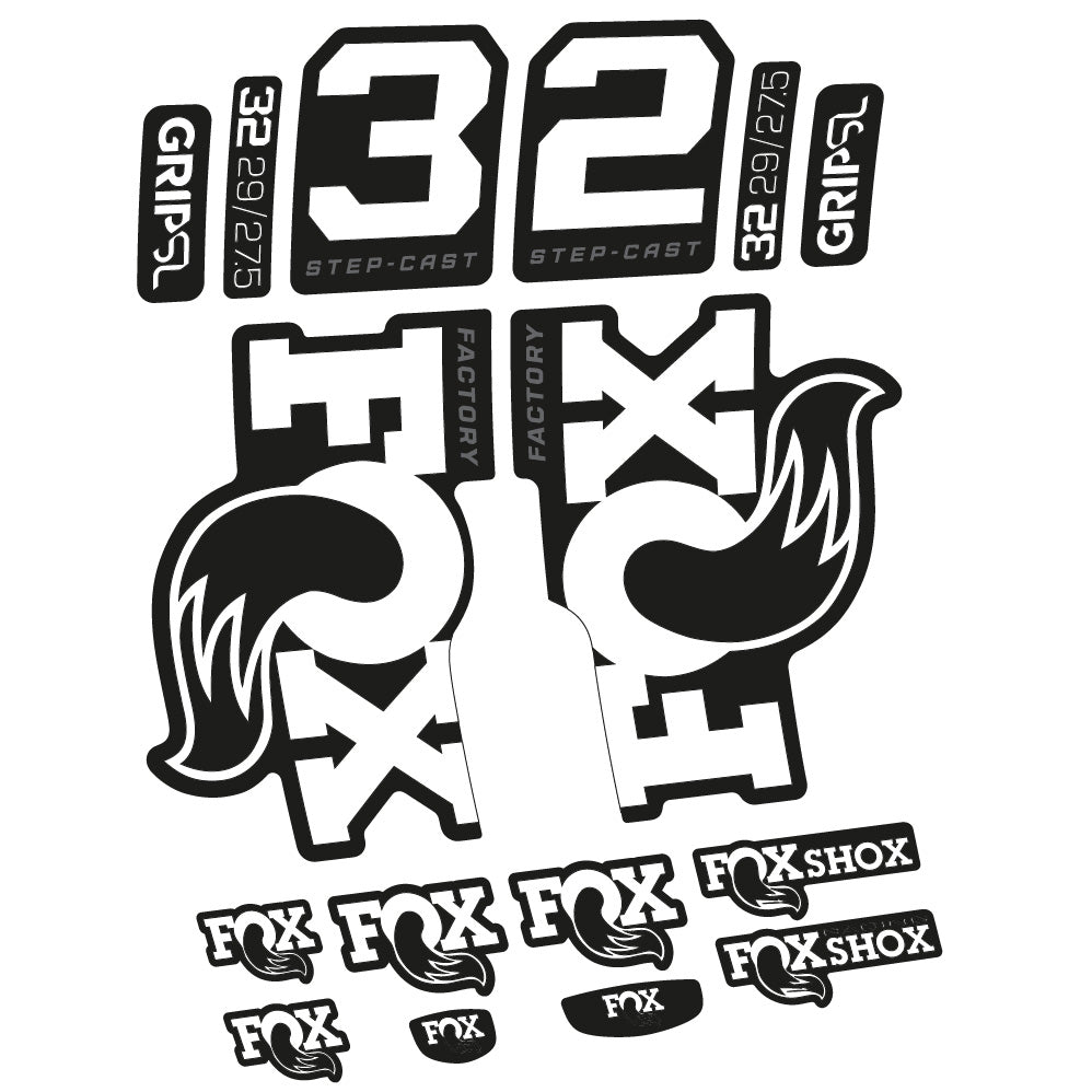 Autocollant Fox 32 Factory SC 2025, Fourche 29, Autocollant Vélo vinyle