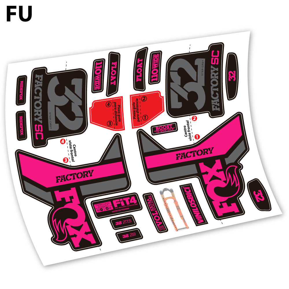 Autocollant, Fox 32 2019, Autocollant Vélo Fourche Vinyle