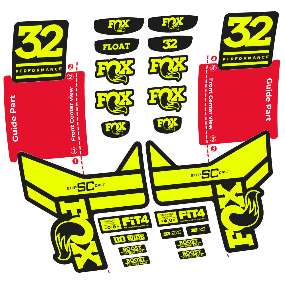 Autocollant Fox 32 SC Performance 2019, Fourche 29, Autocollant Vélo vinyle