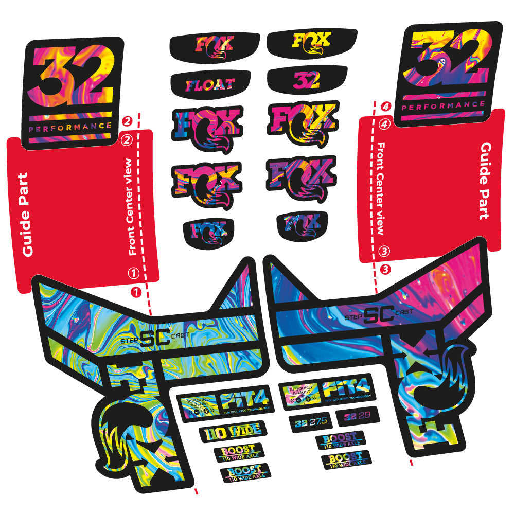 Autocollant Fox 32 SC Performance 2019, Fourche 29, Autocollant Vélo vinyle