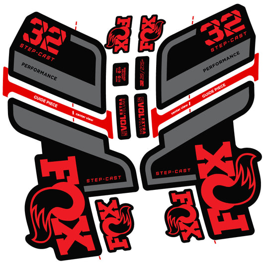 Autocollant Fox 32 Step Cast Performance 2022, Vélo Fourche, Vinyle sticker